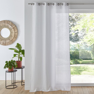Βουάλ λινή κουρτίνα με καψούλια 180x135 cm