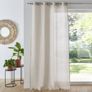 Βουάλ λινή κουρτίνα με καψούλια 180x135 cm