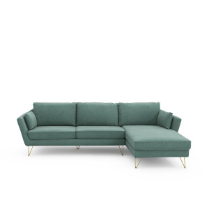 Γωνιακός καναπές από βελούδο Μ163xΠ284xΥ86cm