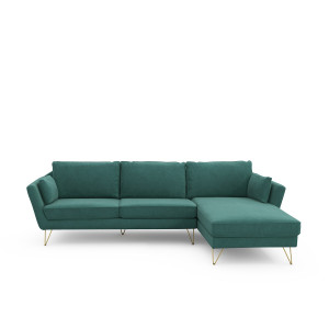 Γωνιακός καναπές από βελούδο Μ163xΠ284xΥ86cm