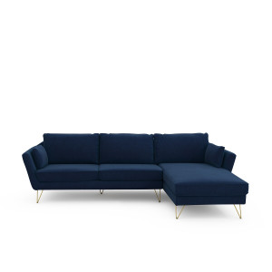 Γωνιακός καναπές από βελούδο Μ163xΠ284xΥ86cm
