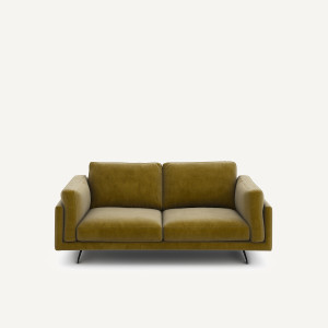Διθέσιος καναπές από βελούδο Μ99xΠ188xΥ82cm
