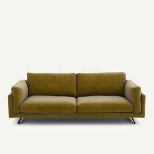 Καναπές από βελούδο Μ99xΠ213xΥ82cm