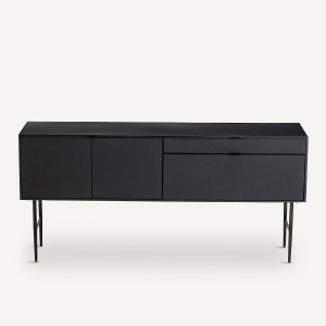 Μπουφές από μέταλλο και δέρμα Μ40xΠ160xΥ75cm