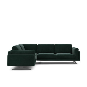 Γωνιακός καναπές από βελούδο Μ227xΠ289xΥ82cm