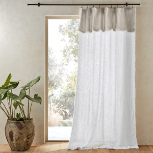 Δίχρωμη βουάλ κουρτίνα από λινό ύφασμα 140x220 cm