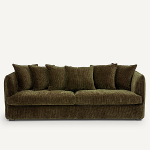 Καναπές από βελούδο κοτλέ Μ95xΠ182xΥ82cm