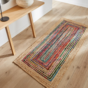 Χαλί διαδρόμου από γιούτα και βαμβάκι 80x200 cm Μ80xΠ200cm