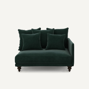 Μισός καναπές από βελούδο Μ105xΠ132xΥ93cm