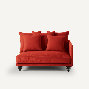 Μισός καναπές από βελούδο Μ105xΠ132xΥ93cm