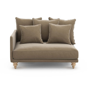 Μισός καναπές από βελούδο Μ105xΠ132xΥ93cm