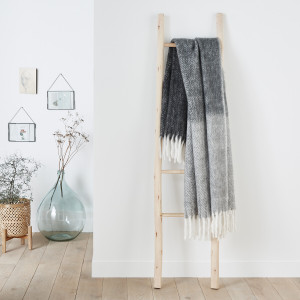 Ζεστό ριχτάρι με μοτίβο ψαροκόκαλο One size Μ130xΠ170cm