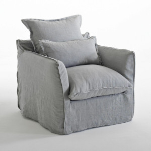 Κάλυμμα για πολυθρόνα από λινό One size Μ91xΠ88xΥ90cm