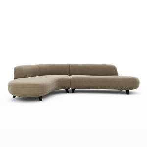 Γωνιακός καναπές από βελούδο Μ183xΠ277xΥ75cm