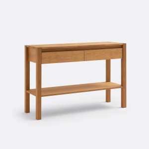 Κονσόλα με 2 συρτάρια από ξύλο δρυ Μ40xΠ120xΥ80cm