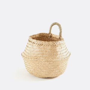 Στρογγυλό καλάθι τοίχου από ψάθα Μ24xΠ24xΥ21cm