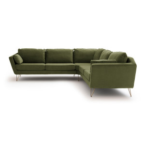 Γωνιακός καναπές XXL από βελούδο Μ277xΠ277xΥ86cm
