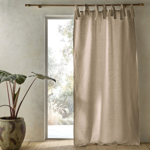 Λινό ριντό με επένδυση και φιογκάκια 140x180 cm