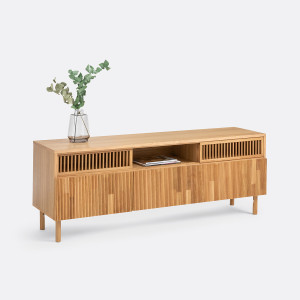 Έπιπλο τηλεόρασης από ξύλο δρυ Π160xΥ58cm