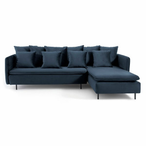 Γωνιακός καναπές από βελούδο Μ179xΠ294xΥ68cm