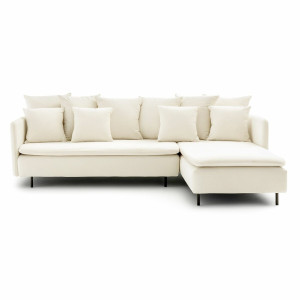 Γωνιακός καναπές από βελούδο Μ179xΠ294xΥ68cm