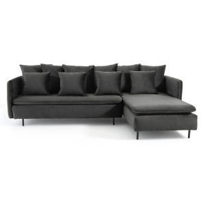 Γωνιακός καναπές από βελούδο Μ179xΠ294xΥ68cm