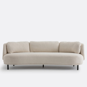Καναπές με μπουκλέ ταπετσαρία Μ99xΠ246xΥ80cm