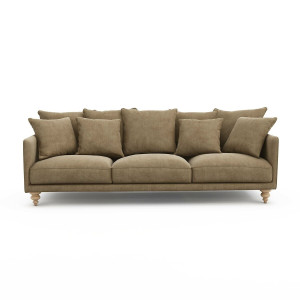 Καναπές από βελούδο stonewashed Μ105xΠ198xΥ93cm