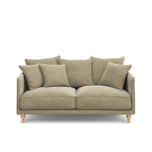 Καναπές από βελούδο stonewashed Μ105xΠ178xΥ93cm