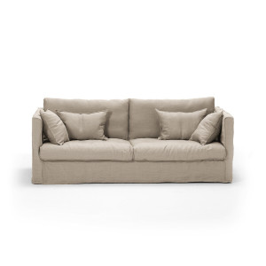 Καναπές από λινό γκοφρέ ύφασμα Μ102xΠ170xΥ87cm