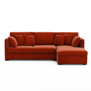 Γωνιακός καναπές από βελούδο Μ180xΠ290xΥ85cm
