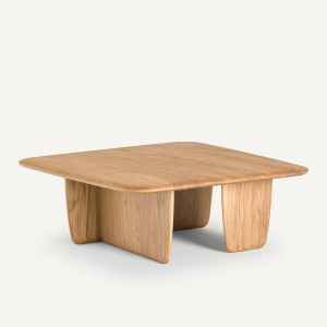 Χαμηλό τραπεζάκι από μασίφ ξύλο δρυ Μ90xΠ90xΥ32cm