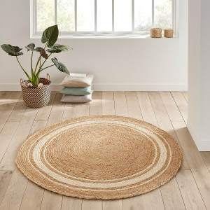 Στρογγυλό χαλί από γιούτα Διάμετρος 120cm Μ120xΠ20cm