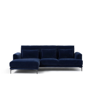 Γωνιακός καναπές από βελούδο Μ149xΠ258xΥ83cm