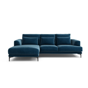 Γωνιακός καναπές από βελούδο Μ149xΠ258xΥ83cm