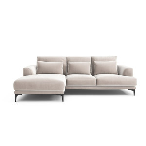 Γωνιακός καναπές από βελούδο Μ149xΠ258xΥ83cm