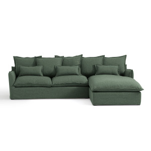 Γωνιακός καναπές-κρεβάτι από πολυέστερ με τεχνολογία Bultex Μ190xΠ294xΥ90cm