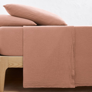 Μονόχρωμο σεντόνι από βαμβακερή γάζα 180x290 cm