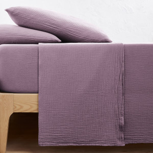 Μονόχρωμο σεντόνι από βαμβακερή γάζα 270x290 cm