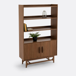 Βιβλιοθήκη vintage από ξύλο καρυδιάς Μ39xΠ110xΥ180cm