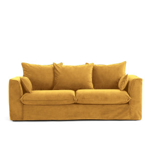 Καναπές από βελούδο Μ112xΠ195xΥ86cm