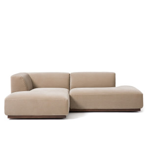 Γωνιακός καναπές από βελούδο Μ152xΠ232xΥ67cm