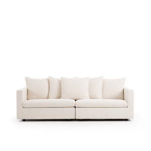 Καναπές με μπουκλέ ταπετσαρία Μ105xΠ232xΥ83cm