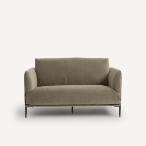 Διθέσιος καναπές από βελούδο stonewashed Oscar Μ103xΠ145xΥ82cm