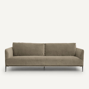 Καναπές από βελούδο stonewashed Oscar Μ103xΠ200xΥ82cm