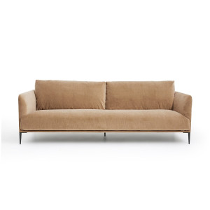 Καναπές από βελούδο stonewashed Oscar Μ103xΠ200xΥ82cm