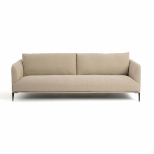 Καναπές από χοντρό λινό ύφασμα stonewashed Oscar Μ103xΠ200xΥ82cm
