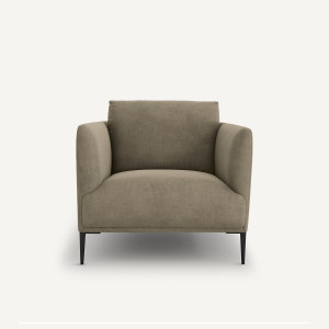 Πολυθρόνα από βελούδο stonewashed Oscar Μ103xΠ87xΥ82cm