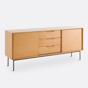 Μπουφές με καπλαμά ξύλου δρυ Μ45xΠ175xΥ76cm