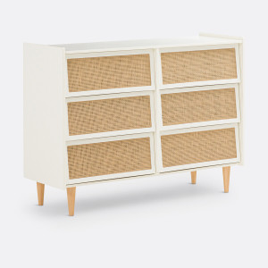 Συρταριέρα με 6 συρτάρια από ψάθα Μ42xΠ120xΥ90cm